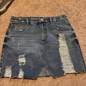 Distressed Jean Skirt